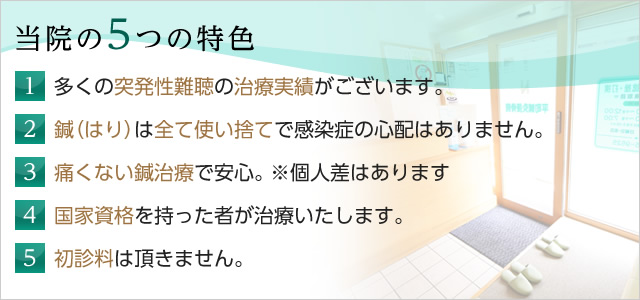 突発性難聴の治療実績があります